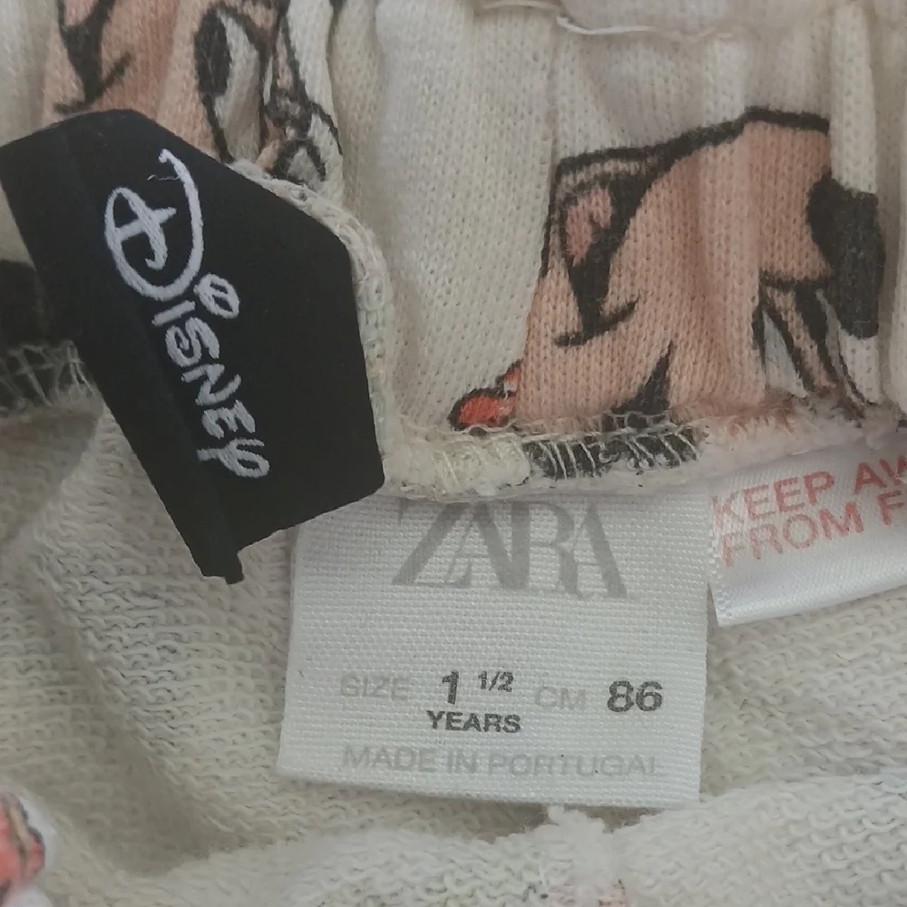 Zara Disney/Zara White Ruffled Top Minnie Mouse Shorts SZ 1 1/2 Years Girls